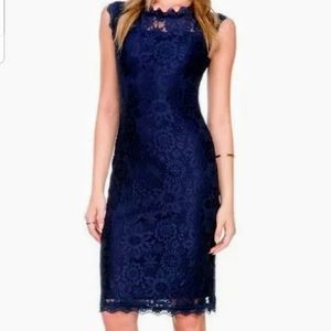 Women's Stanzino Navy Lace Overlay Cocktail Dress